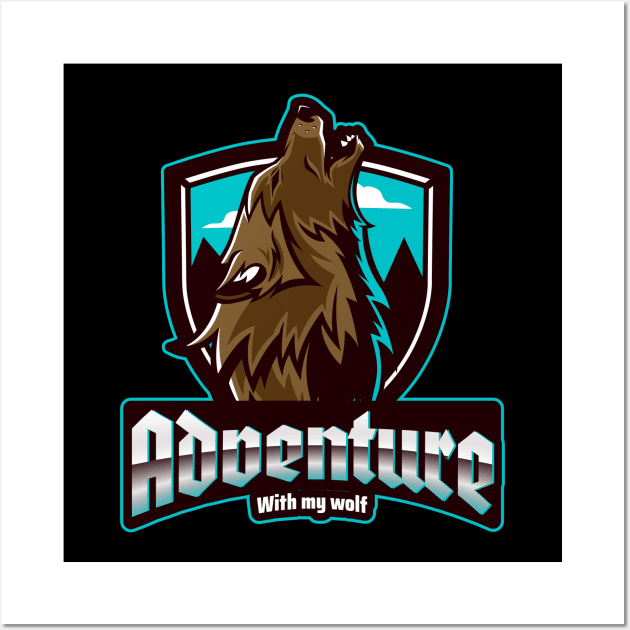 Adventure with my wolf Wall Art by Wolf Clothing Co